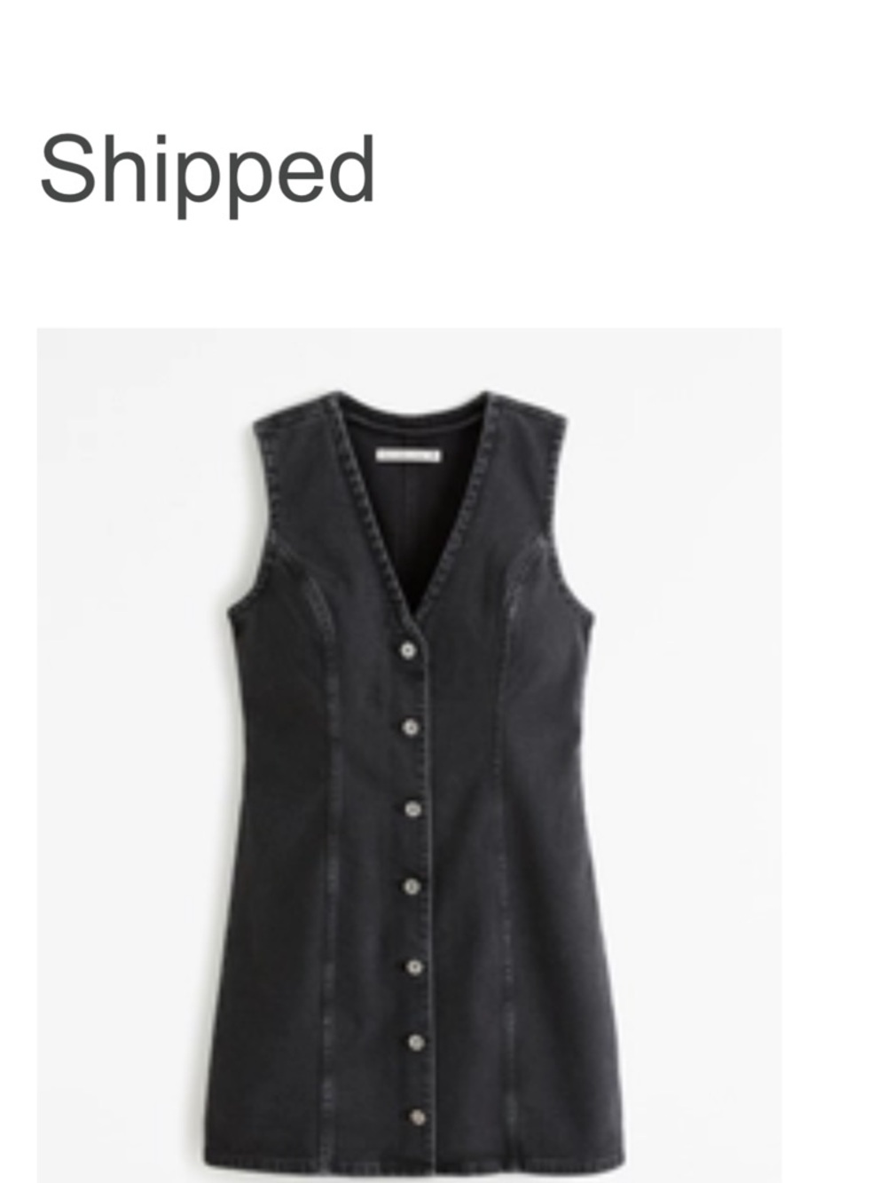 Abercrombie & Fitch Black Button-Front Mini Dress